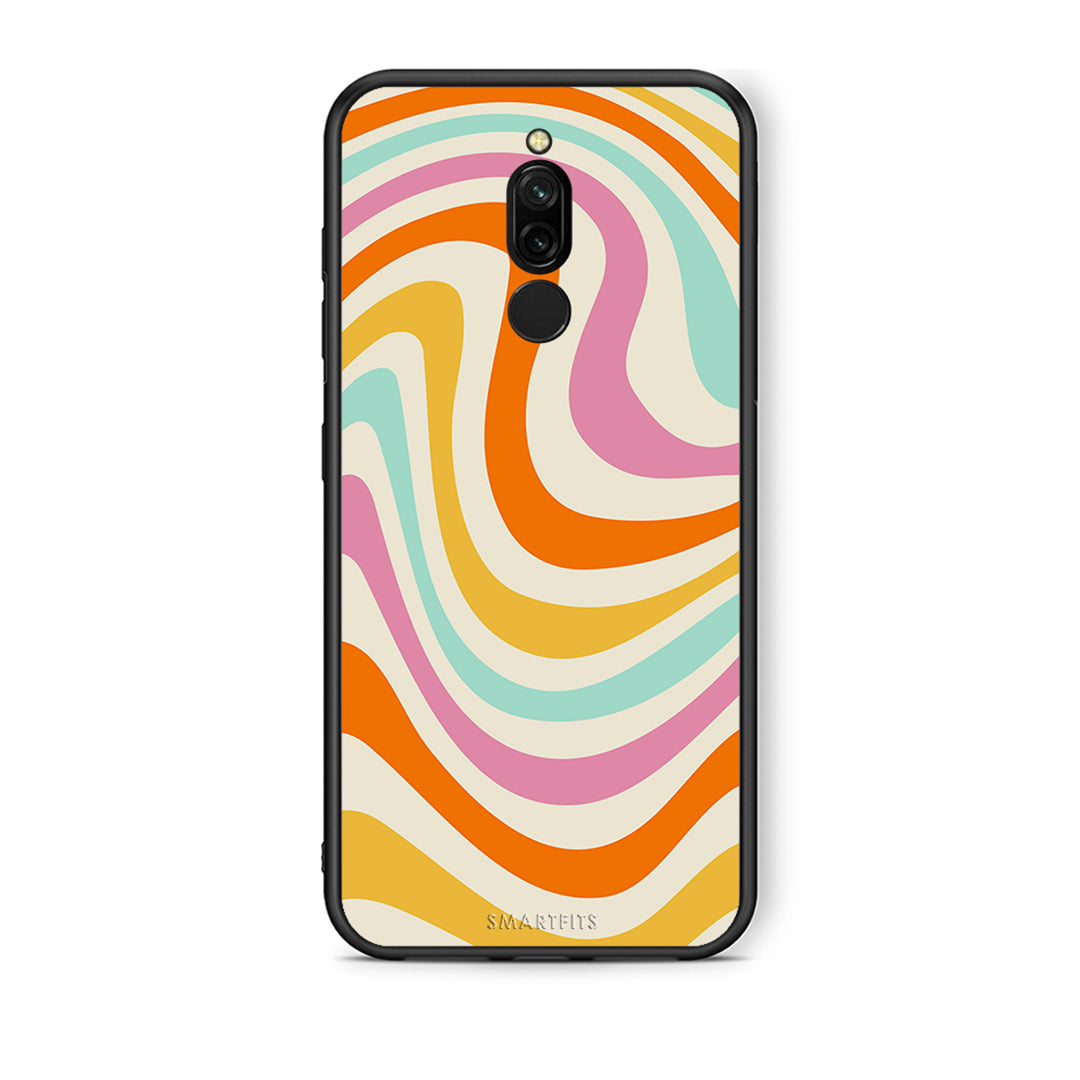 Xiaomi Redmi 8 Colourful Waves θήκη από τη Smartfits με σχέδιο στο πίσω μέρος και μαύρο περίβλημα | Smartphone case with colorful back and black bezels by Smartfits