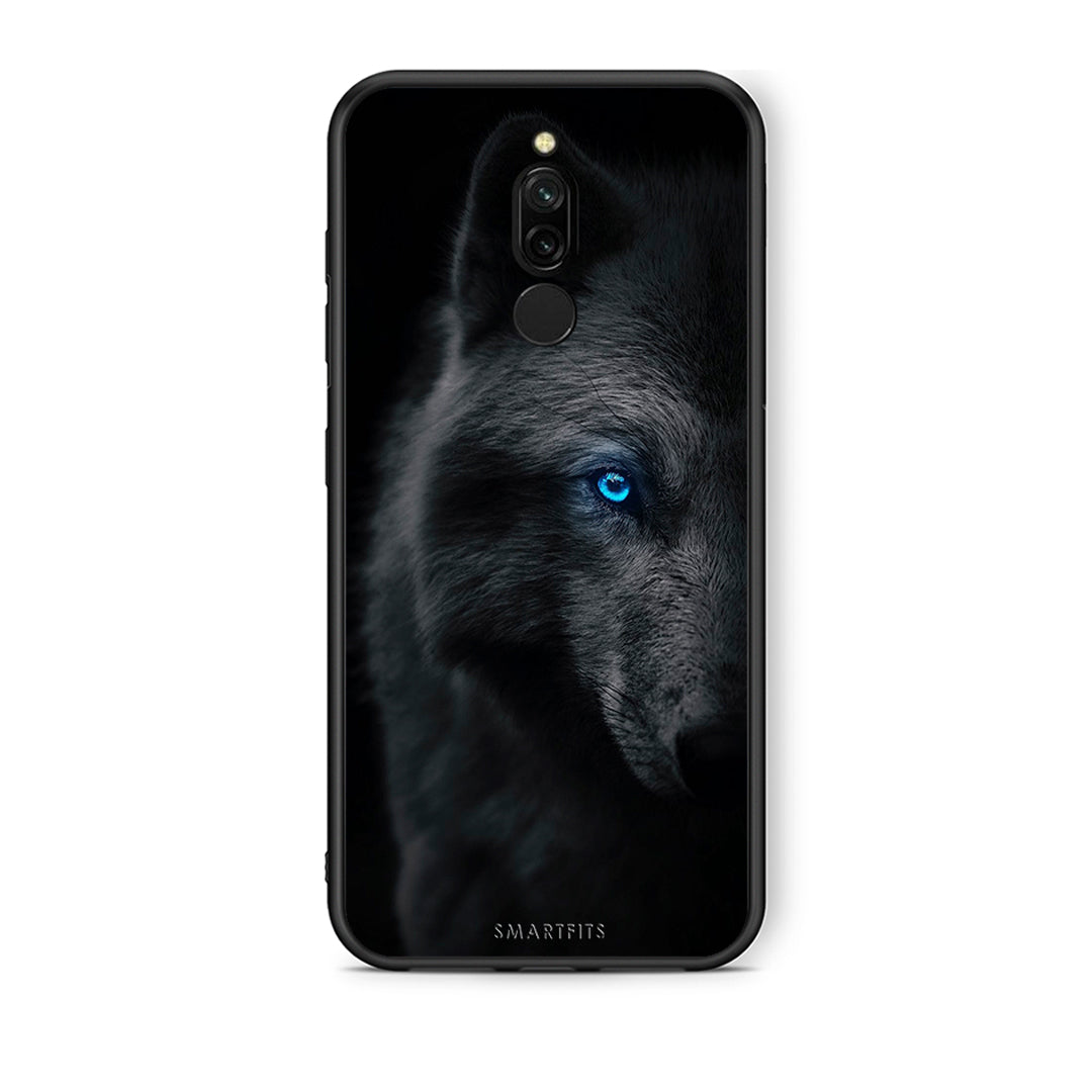Xiaomi Redmi 8 Dark Wolf θήκη από τη Smartfits με σχέδιο στο πίσω μέρος και μαύρο περίβλημα | Smartphone case with colorful back and black bezels by Smartfits