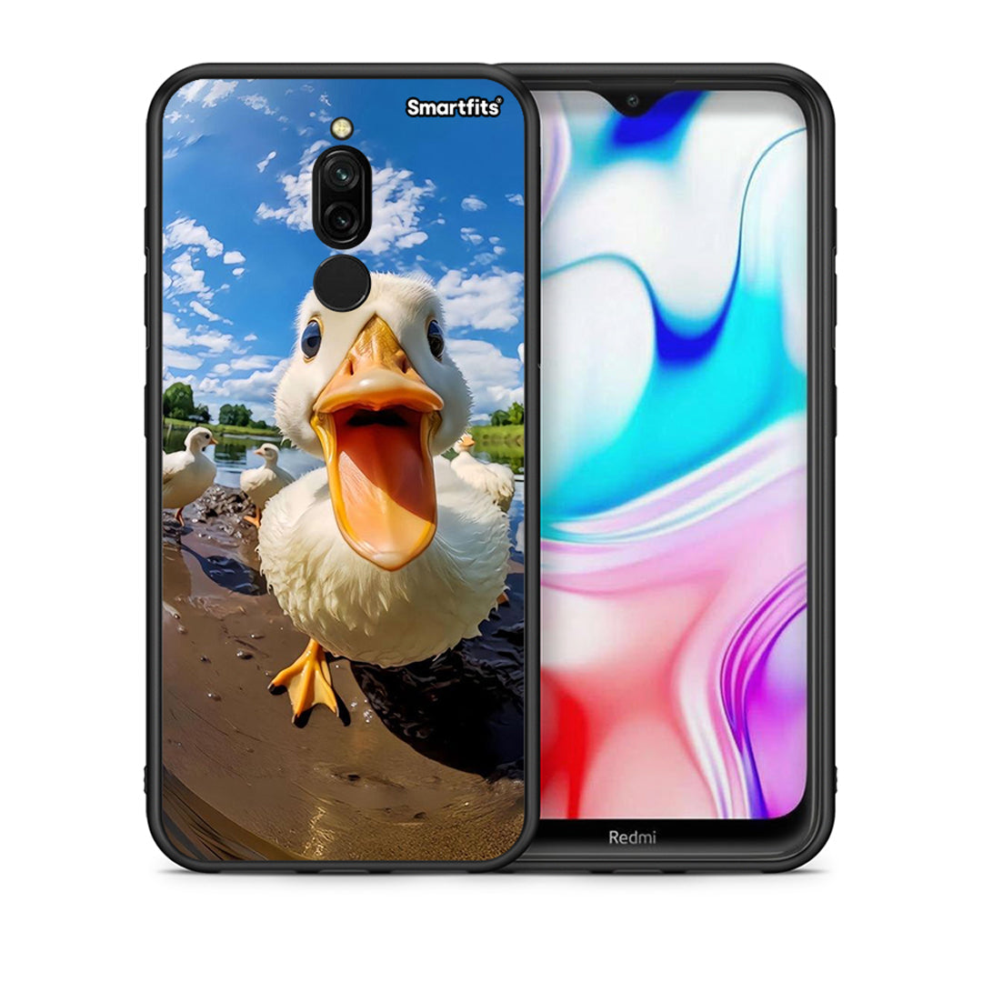 Θήκη Xiaomi Redmi 8 Duck Face από τη Smartfits με σχέδιο στο πίσω μέρος και μαύρο περίβλημα | Xiaomi Redmi 8 Duck Face case with colorful back and black bezels