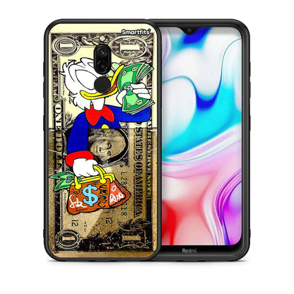 Θήκη Xiaomi Redmi 8 Duck Money από τη Smartfits με σχέδιο στο πίσω μέρος και μαύρο περίβλημα | Xiaomi Redmi 8 Duck Money case with colorful back and black bezels