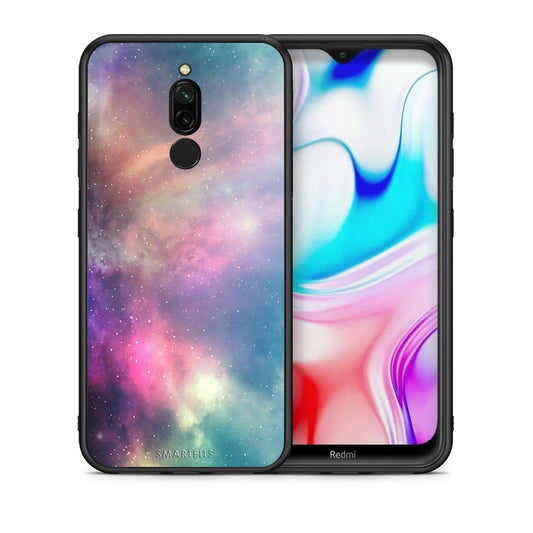 Θήκη Xiaomi Redmi 8 Rainbow Galaxy από τη Smartfits με σχέδιο στο πίσω μέρος και μαύρο περίβλημα | Xiaomi Redmi 8 Rainbow Galaxy case with colorful back and black bezels