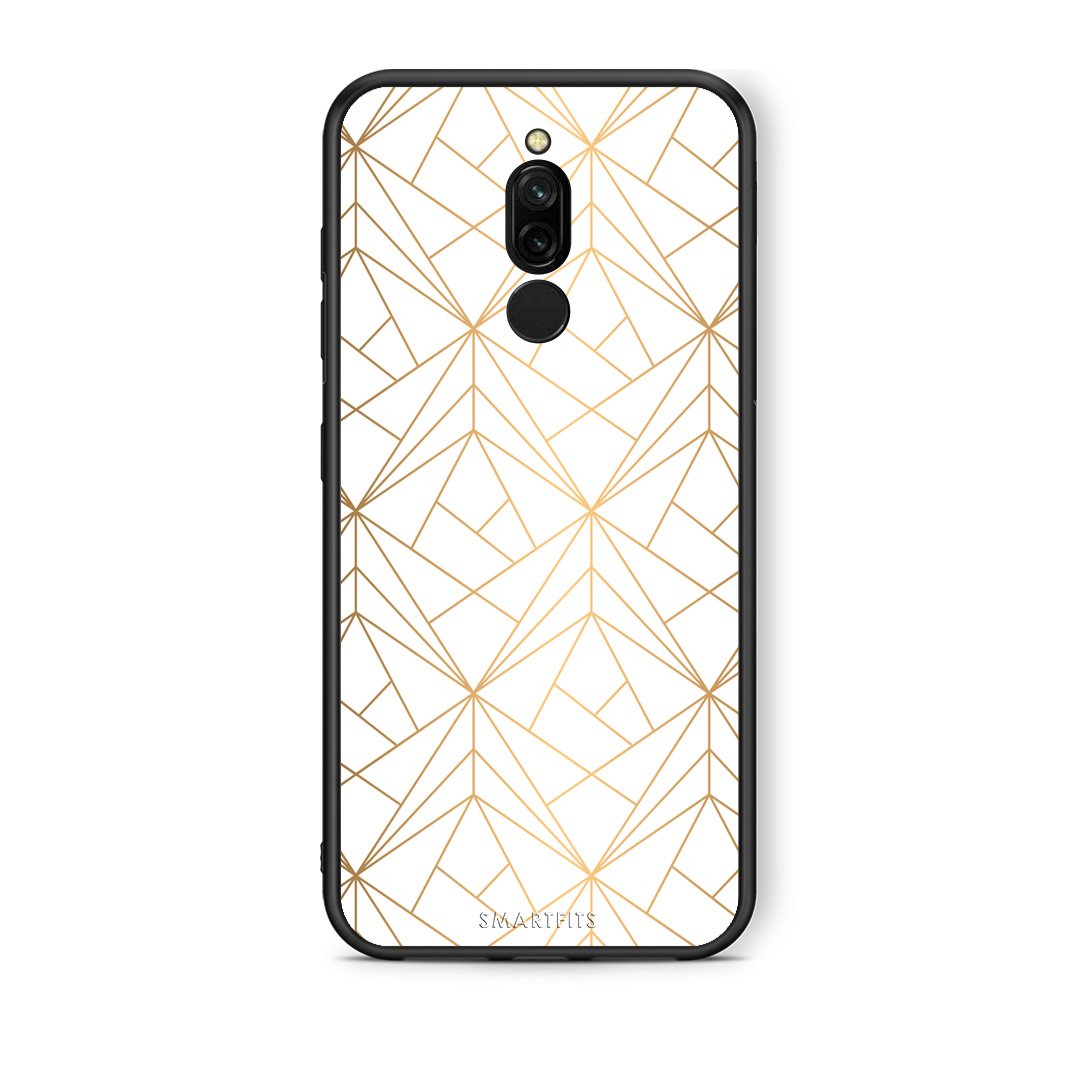 111 - Xiaomi Redmi 8 Luxury White Geometric case, cover, bumper