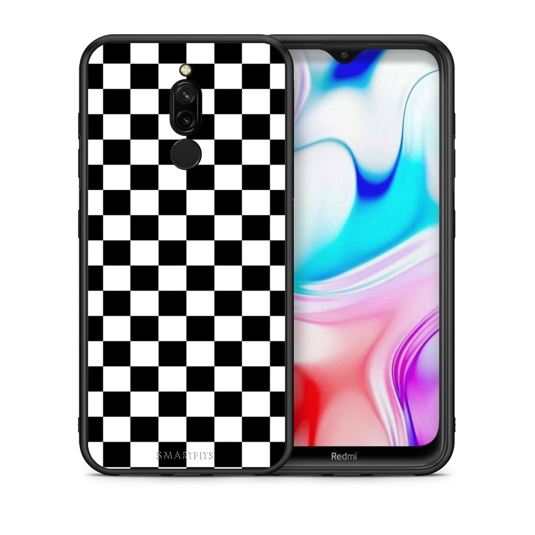 Θήκη Xiaomi Redmi 8 Squares Geometric από τη Smartfits με σχέδιο στο πίσω μέρος και μαύρο περίβλημα | Xiaomi Redmi 8 Squares Geometric case with colorful back and black bezels