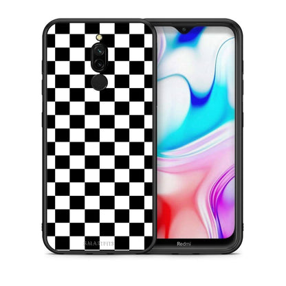 Θήκη Xiaomi Redmi 8 Squares Geometric από τη Smartfits με σχέδιο στο πίσω μέρος και μαύρο περίβλημα | Xiaomi Redmi 8 Squares Geometric case with colorful back and black bezels