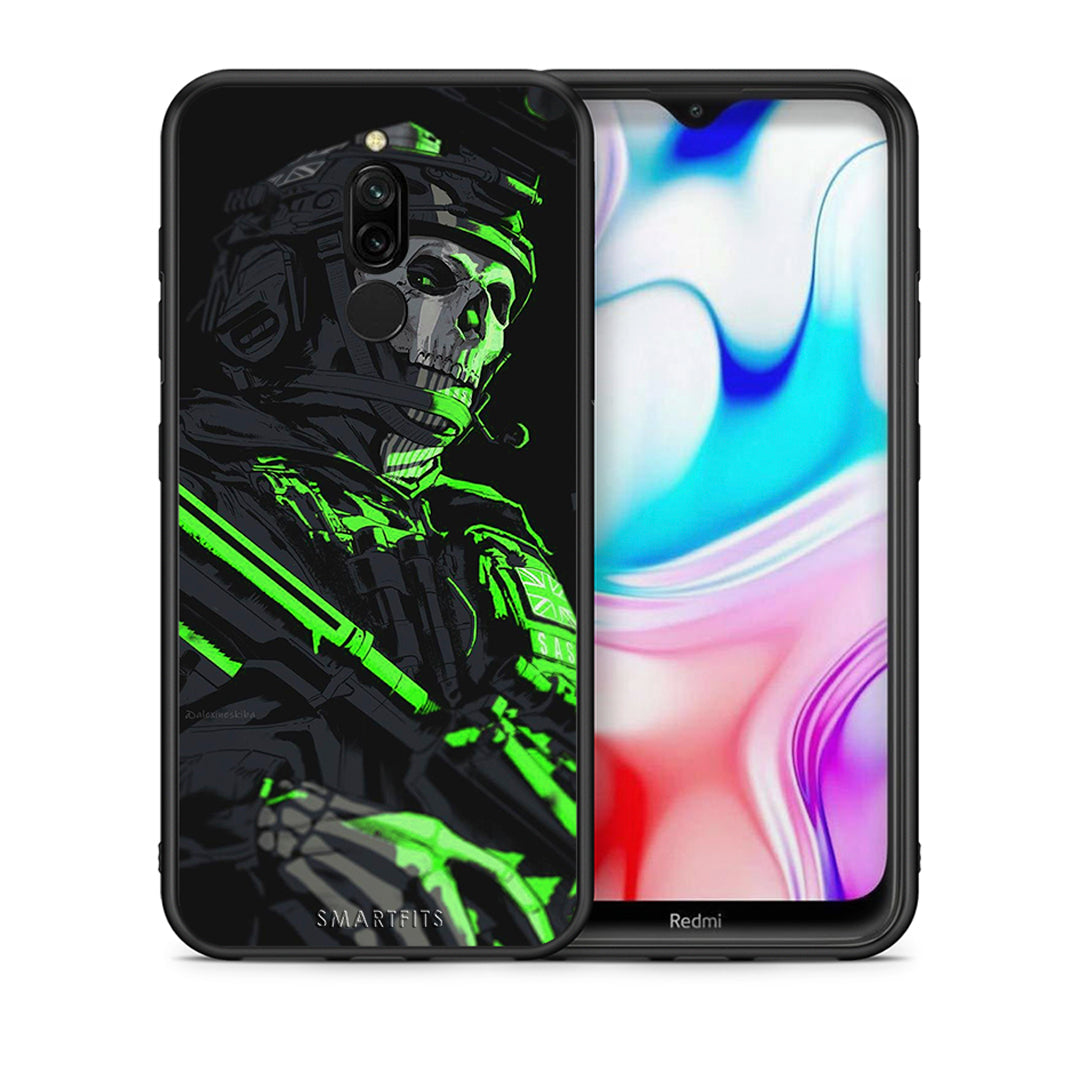 Θήκη Αγίου Βαλεντίνου Xiaomi Redmi 8 Green Soldier από τη Smartfits με σχέδιο στο πίσω μέρος και μαύρο περίβλημα | Xiaomi Redmi 8 Green Soldier case with colorful back and black bezels