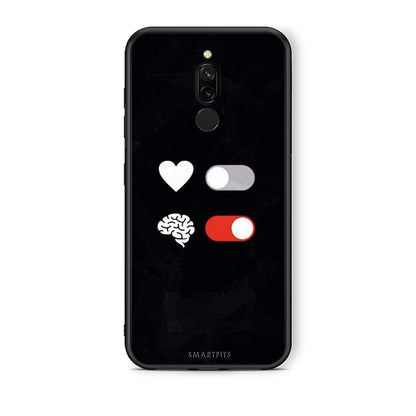 Xiaomi Redmi 8 Heart Vs Brain Θήκη Αγίου Βαλεντίνου από τη Smartfits με σχέδιο στο πίσω μέρος και μαύρο περίβλημα | Smartphone case with colorful back and black bezels by Smartfits