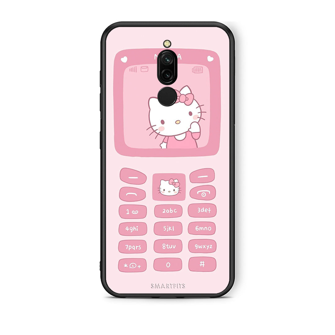 Xiaomi Redmi 8 Hello Kitten Θήκη Αγίου Βαλεντίνου από τη Smartfits με σχέδιο στο πίσω μέρος και μαύρο περίβλημα | Smartphone case with colorful back and black bezels by Smartfits