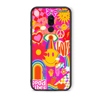 Thumbnail for Xiaomi Redmi 8 Hippie Love θήκη από τη Smartfits με σχέδιο στο πίσω μέρος και μαύρο περίβλημα | Smartphone case with colorful back and black bezels by Smartfits