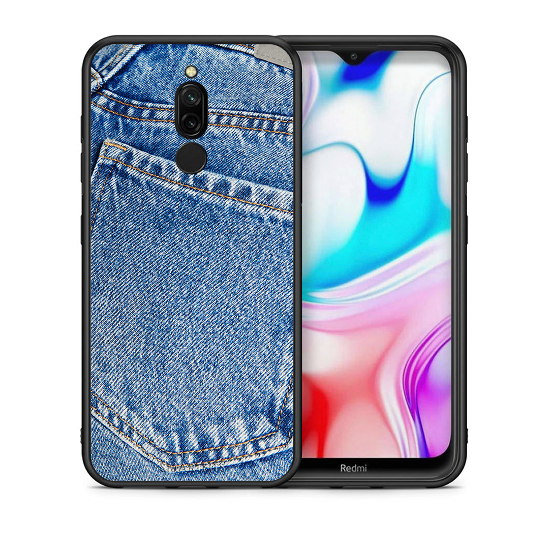 Θήκη Xiaomi Redmi 8 Jeans Pocket από τη Smartfits με σχέδιο στο πίσω μέρος και μαύρο περίβλημα | Xiaomi Redmi 8 Jeans Pocket case with colorful back and black bezels