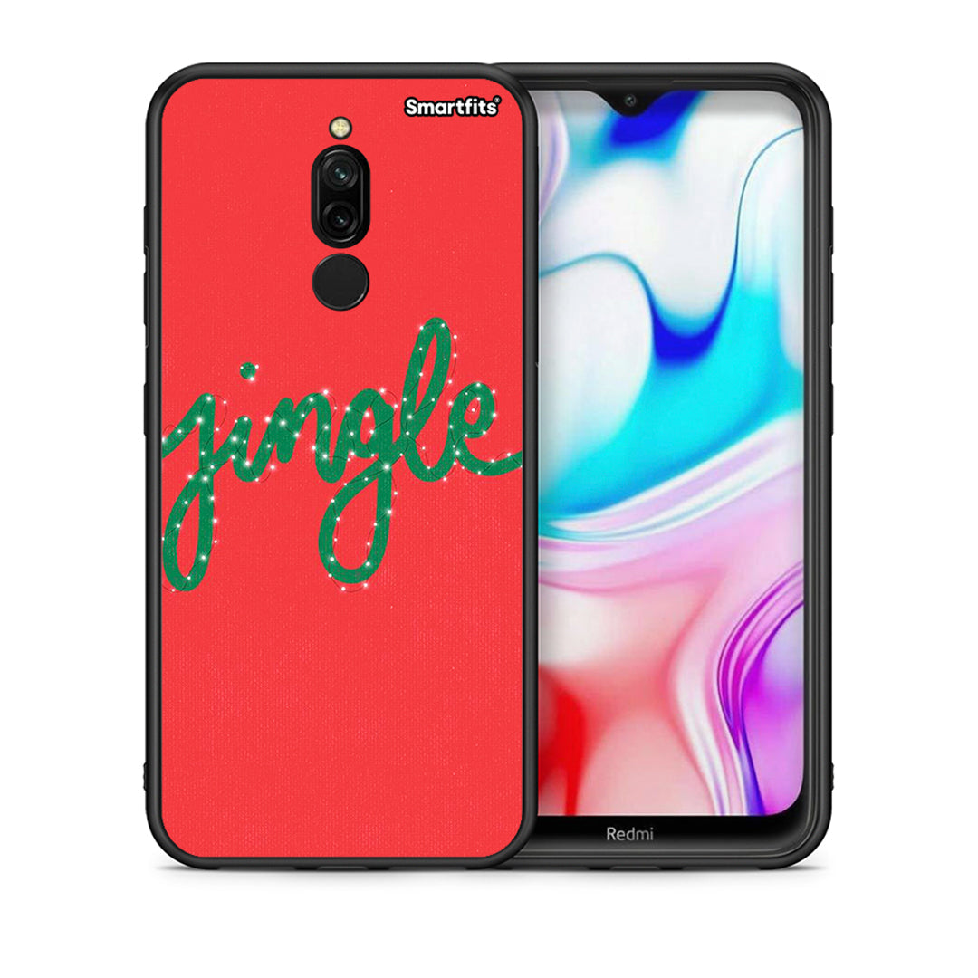 Θήκη Xiaomi Redmi 8 Jingle Xmas από τη Smartfits με σχέδιο στο πίσω μέρος και μαύρο περίβλημα | Xiaomi Redmi 8 Jingle Xmas case with colorful back and black bezels