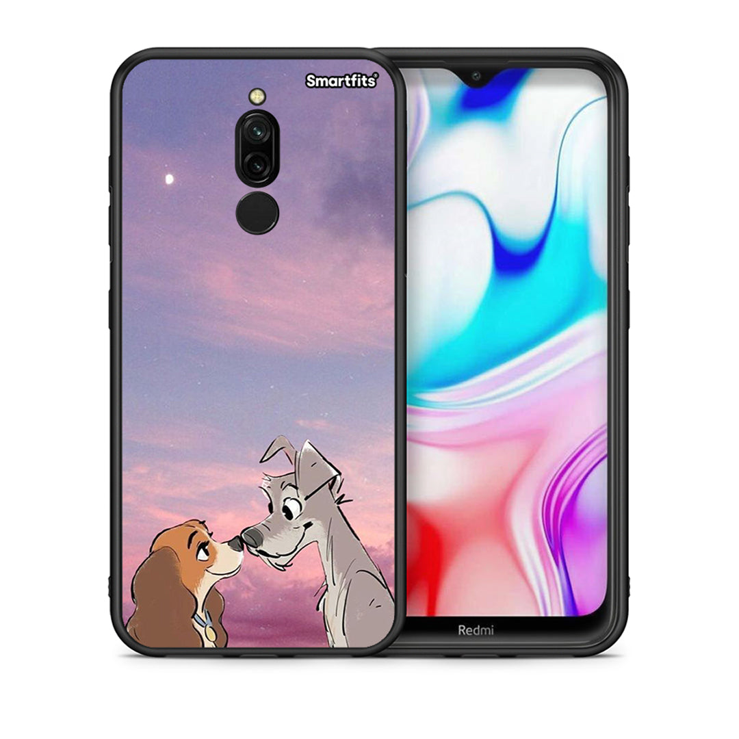 Θήκη Xiaomi Redmi 8 Lady And Tramp από τη Smartfits με σχέδιο στο πίσω μέρος και μαύρο περίβλημα | Xiaomi Redmi 8 Lady And Tramp case with colorful back and black bezels