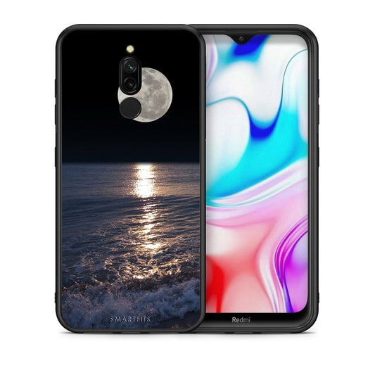 Θήκη Xiaomi Redmi 8 Moon Landscape από τη Smartfits με σχέδιο στο πίσω μέρος και μαύρο περίβλημα | Xiaomi Redmi 8 Moon Landscape case with colorful back and black bezels