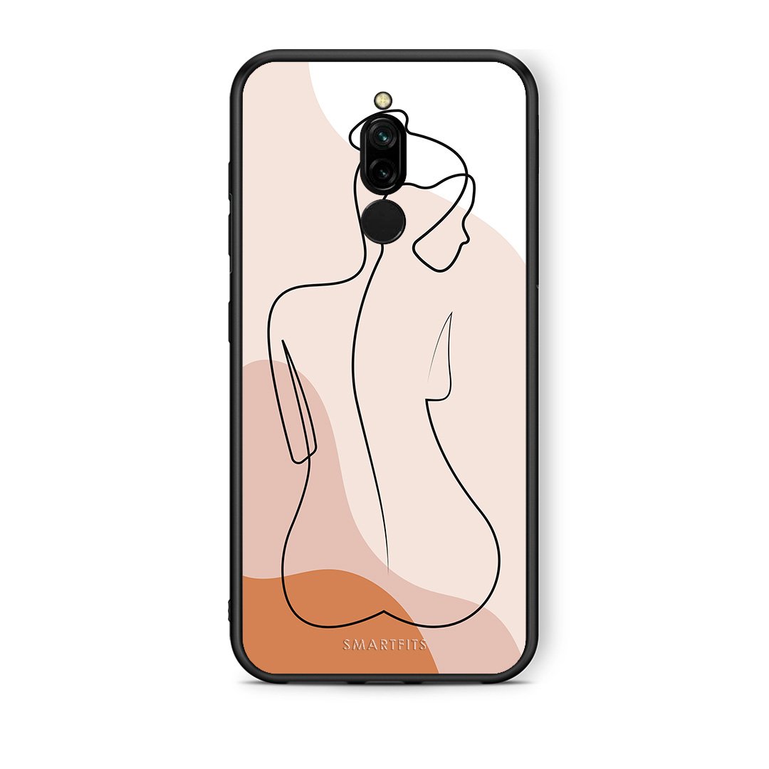 Xiaomi Redmi 8 LineArt Woman θήκη από τη Smartfits με σχέδιο στο πίσω μέρος και μαύρο περίβλημα | Smartphone case with colorful back and black bezels by Smartfits