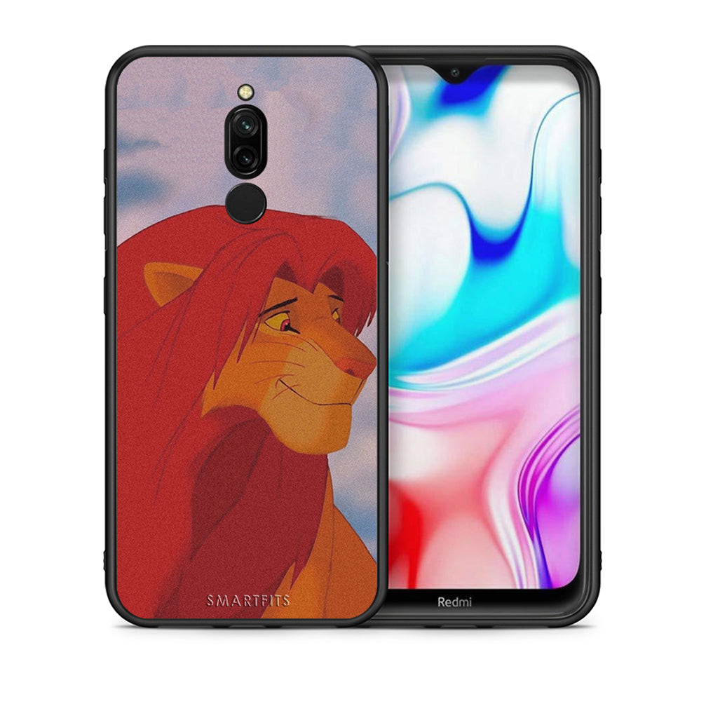 Θήκη Αγίου Βαλεντίνου Xiaomi Redmi 8 Lion Love 1 από τη Smartfits με σχέδιο στο πίσω μέρος και μαύρο περίβλημα | Xiaomi Redmi 8 Lion Love 1 case with colorful back and black bezels