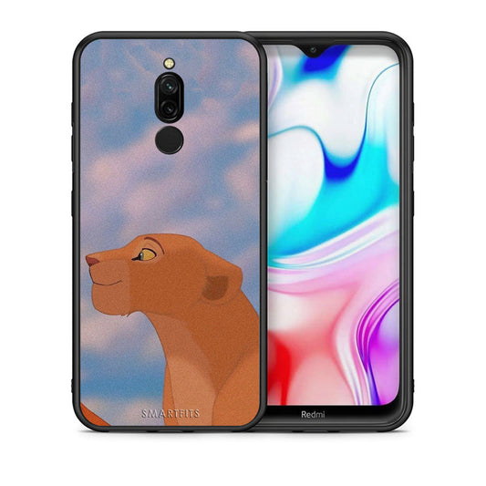 Θήκη Αγίου Βαλεντίνου Xiaomi Redmi 8 Lion Love 2 από τη Smartfits με σχέδιο στο πίσω μέρος και μαύρο περίβλημα | Xiaomi Redmi 8 Lion Love 2 case with colorful back and black bezels