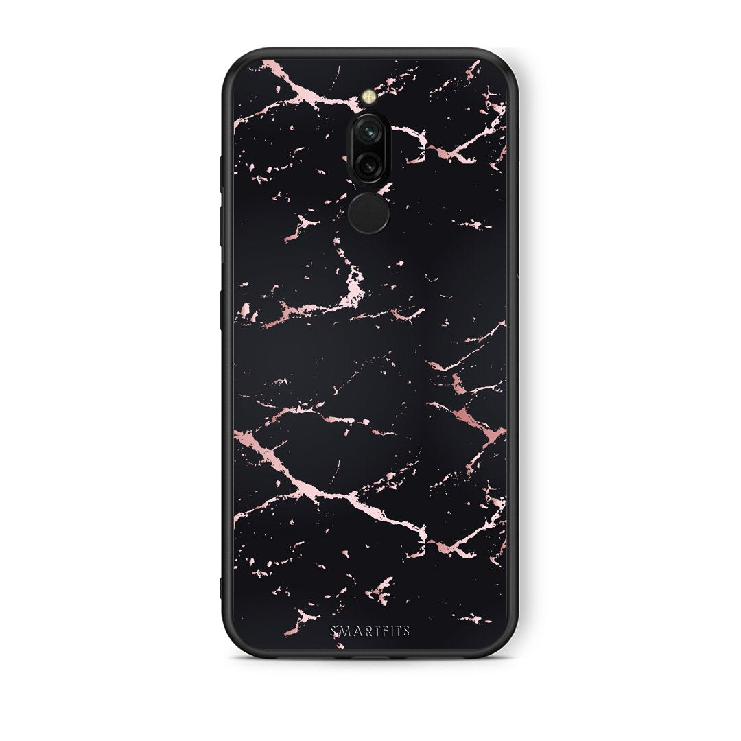 4 - Xiaomi Redmi 8 Black Rosegold Marble case, cover, bumper