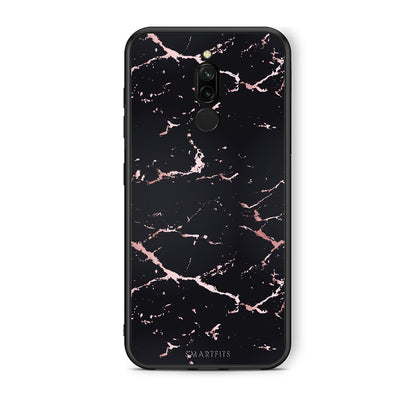 4 - Xiaomi Redmi 8 Black Rosegold Marble case, cover, bumper