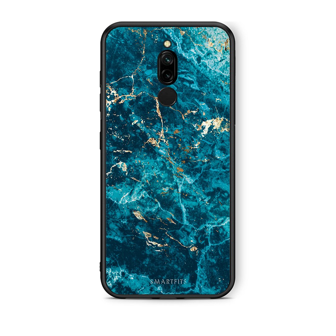 Xiaomi Redmi 8 Marble Blue θήκη από τη Smartfits με σχέδιο στο πίσω μέρος και μαύρο περίβλημα | Smartphone case with colorful back and black bezels by Smartfits