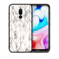 Thumbnail for Θήκη Xiaomi Redmi 8 Gold Geometric Marble από τη Smartfits με σχέδιο στο πίσω μέρος και μαύρο περίβλημα | Xiaomi Redmi 8 Gold Geometric Marble case with colorful back and black bezels