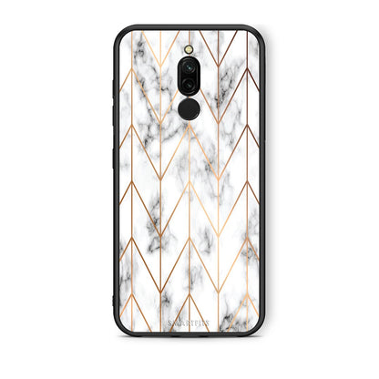 44 - Xiaomi Redmi 8 Gold Geometric Marble case, cover, bumper