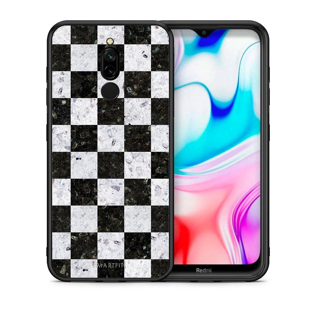 Θήκη Xiaomi Redmi 8 Square Geometric Marble από τη Smartfits με σχέδιο στο πίσω μέρος και μαύρο περίβλημα | Xiaomi Redmi 8 Square Geometric Marble case with colorful back and black bezels