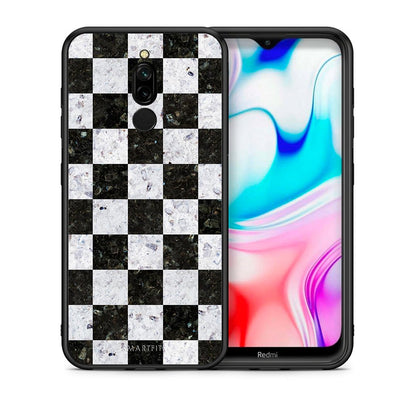 Θήκη Xiaomi Redmi 8 Square Geometric Marble από τη Smartfits με σχέδιο στο πίσω μέρος και μαύρο περίβλημα | Xiaomi Redmi 8 Square Geometric Marble case with colorful back and black bezels