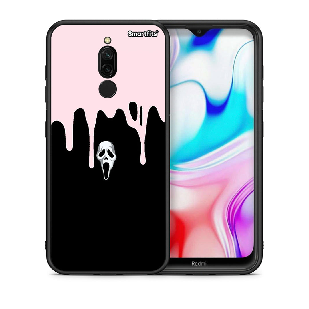 Θήκη Xiaomi Redmi 8 Melting Halloween Mask από τη Smartfits με σχέδιο στο πίσω μέρος και μαύρο περίβλημα | Xiaomi Redmi 8 Melting Halloween Mask case with colorful back and black bezels