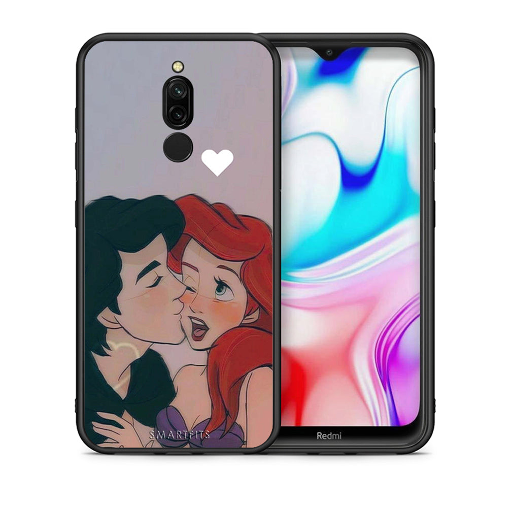 Θήκη Αγίου Βαλεντίνου Xiaomi Redmi 8 Mermaid Love από τη Smartfits με σχέδιο στο πίσω μέρος και μαύρο περίβλημα | Xiaomi Redmi 8 Mermaid Love case with colorful back and black bezels