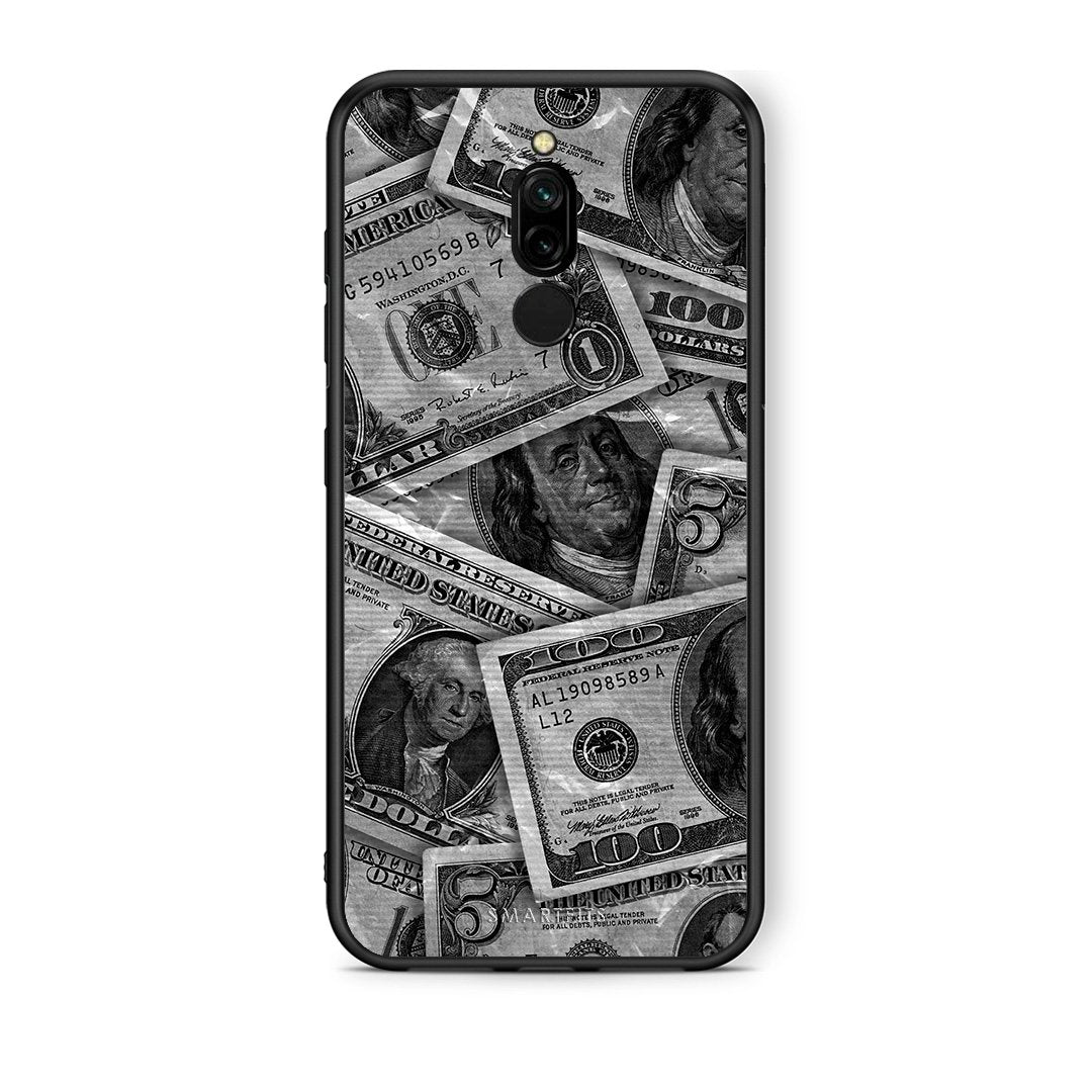Xiaomi Redmi 8 Money Dollars θήκη από τη Smartfits με σχέδιο στο πίσω μέρος και μαύρο περίβλημα | Smartphone case with colorful back and black bezels by Smartfits