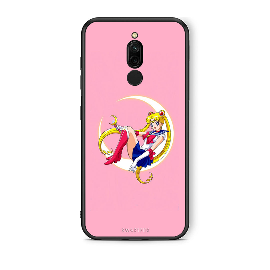 Xiaomi Redmi 8 Moon Girl θήκη από τη Smartfits με σχέδιο στο πίσω μέρος και μαύρο περίβλημα | Smartphone case with colorful back and black bezels by Smartfits