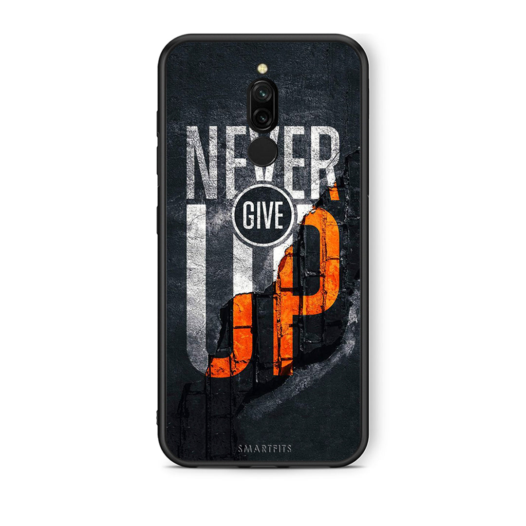 Xiaomi Redmi 8 Never Give Up Θήκη Αγίου Βαλεντίνου από τη Smartfits με σχέδιο στο πίσω μέρος και μαύρο περίβλημα | Smartphone case with colorful back and black bezels by Smartfits