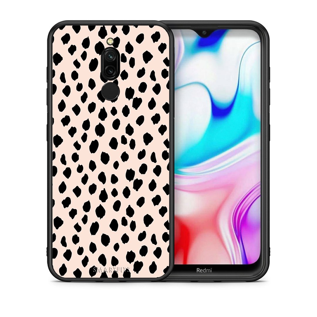 Θήκη Xiaomi Redmi 8 New Polka Dots από τη Smartfits με σχέδιο στο πίσω μέρος και μαύρο περίβλημα | Xiaomi Redmi 8 New Polka Dots case with colorful back and black bezels