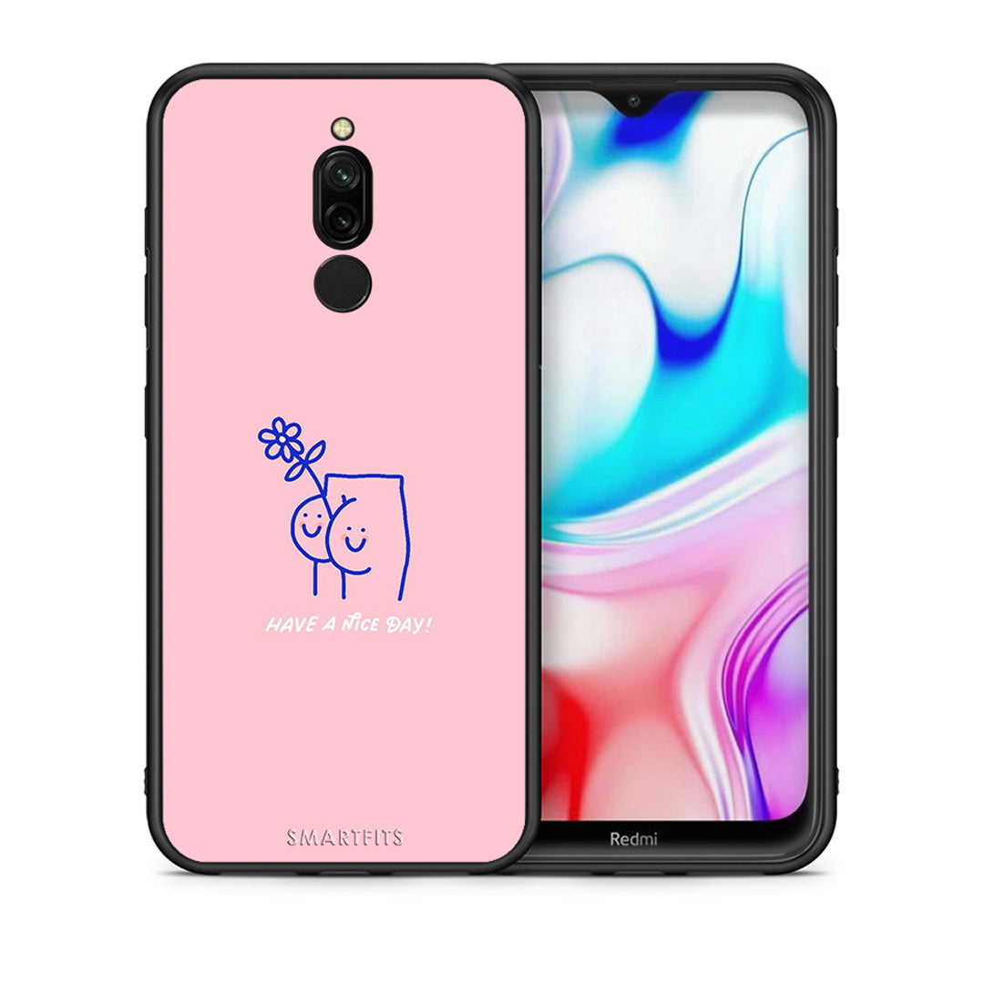 Θήκη Xiaomi Redmi 8 Nice Day από τη Smartfits με σχέδιο στο πίσω μέρος και μαύρο περίβλημα | Xiaomi Redmi 8 Nice Day case with colorful back and black bezels
