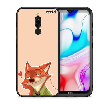 Θήκη Xiaomi Redmi 8 Nick Wilde And Judy Hopps Love 1 από τη Smartfits με σχέδιο στο πίσω μέρος και μαύρο περίβλημα | Xiaomi Redmi 8 Nick Wilde And Judy Hopps Love 1 case with colorful back and black bezels