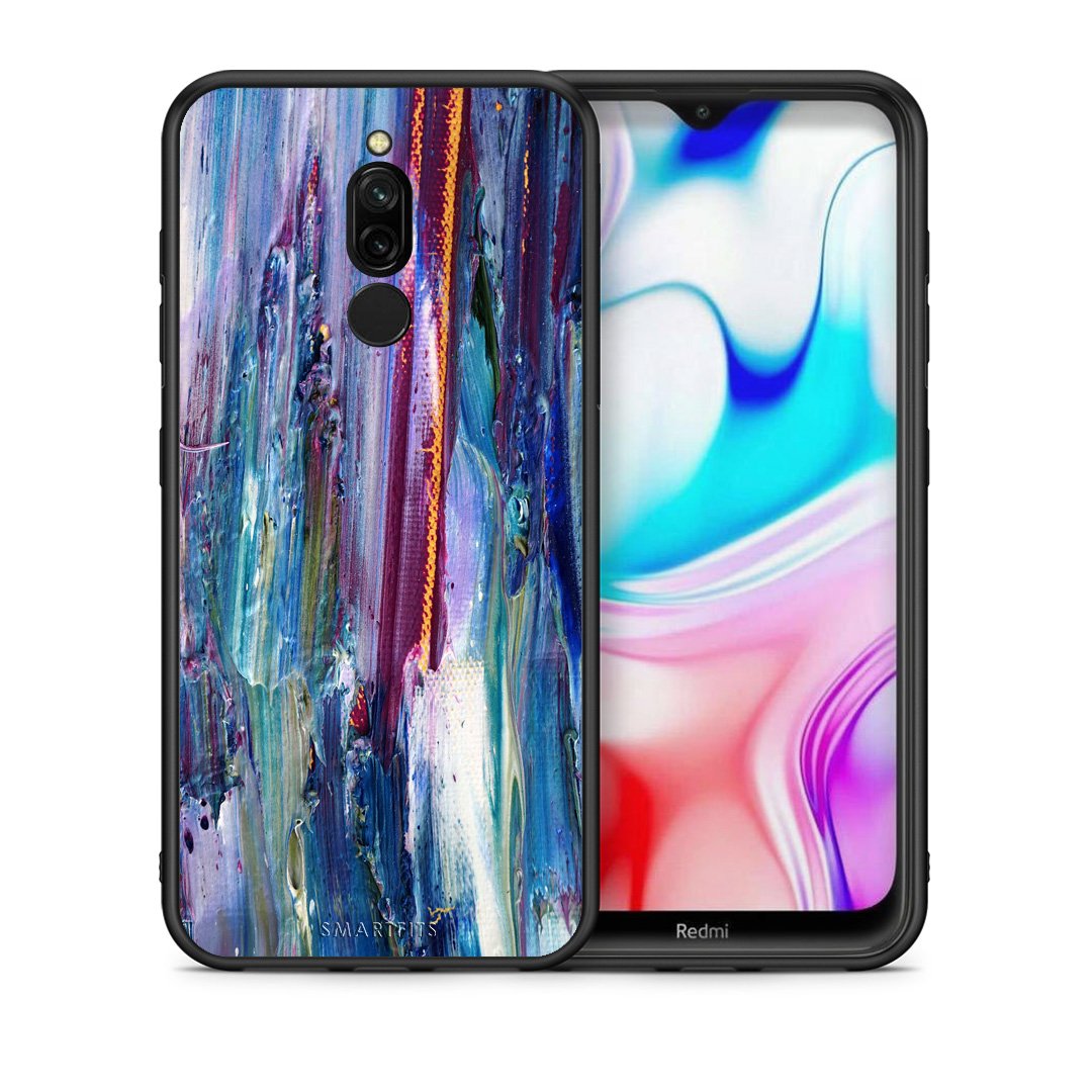 Θήκη Xiaomi Redmi 8 Winter Paint από τη Smartfits με σχέδιο στο πίσω μέρος και μαύρο περίβλημα | Xiaomi Redmi 8 Winter Paint case with colorful back and black bezels