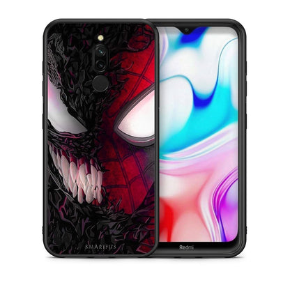 Θήκη Xiaomi Redmi 8 SpiderVenom PopArt από τη Smartfits με σχέδιο στο πίσω μέρος και μαύρο περίβλημα | Xiaomi Redmi 8 SpiderVenom PopArt case with colorful back and black bezels