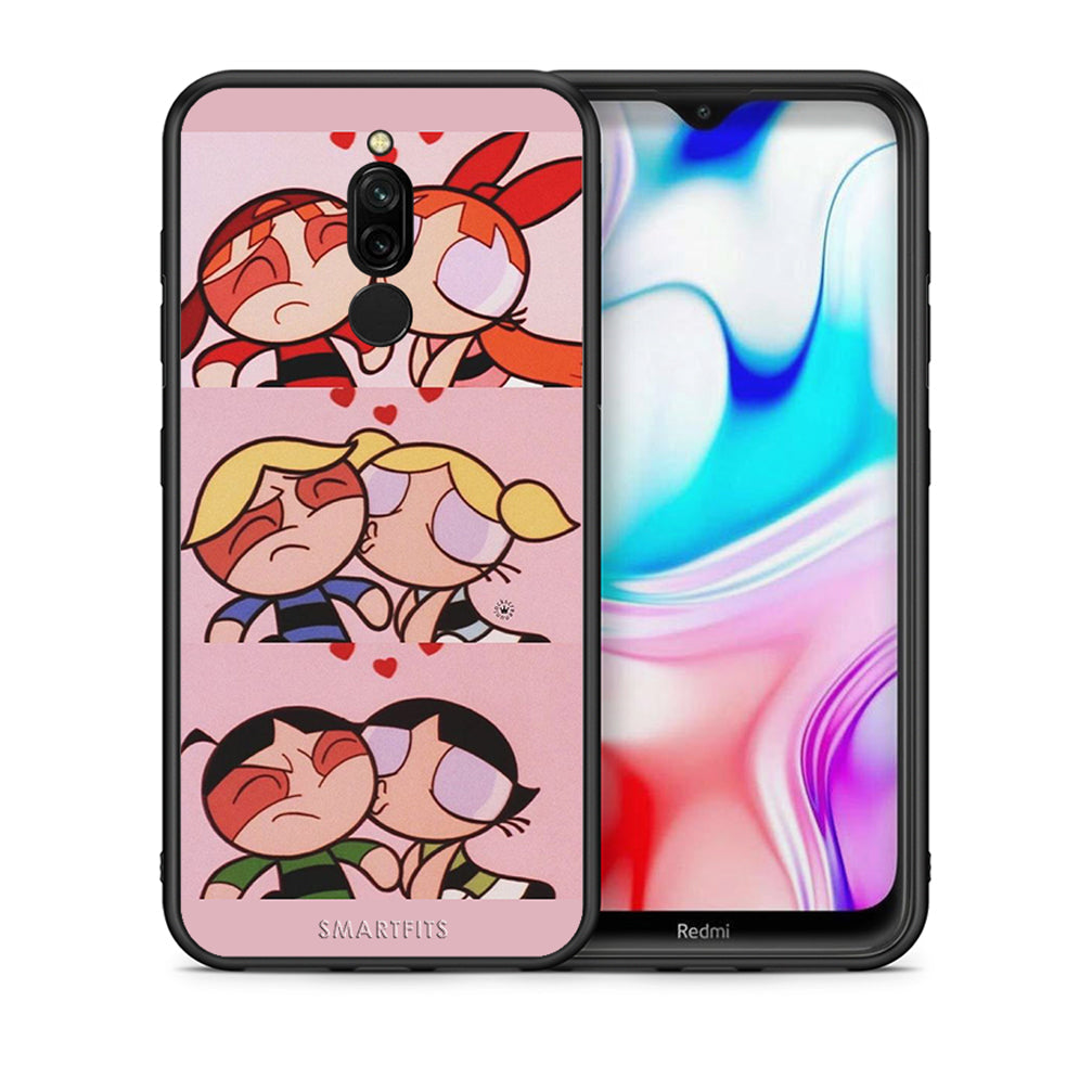 Θήκη Αγίου Βαλεντίνου Xiaomi Redmi 8 Puff Love από τη Smartfits με σχέδιο στο πίσω μέρος και μαύρο περίβλημα | Xiaomi Redmi 8 Puff Love case with colorful back and black bezels