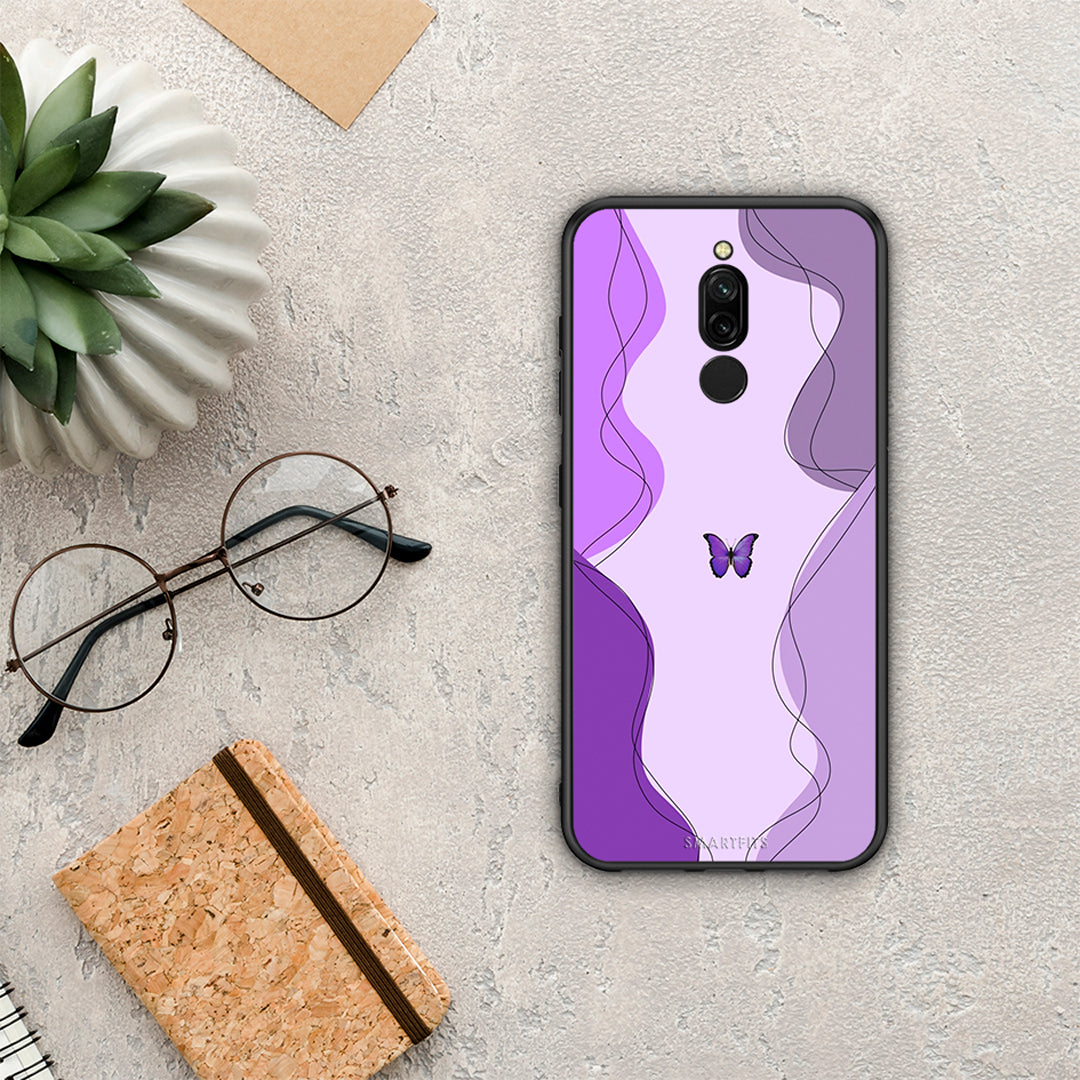 Purple Mariposa - Xiaomi Redmi 8 θήκη