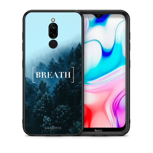 Θήκη Xiaomi Redmi 8 Breath Quote από τη Smartfits με σχέδιο στο πίσω μέρος και μαύρο περίβλημα | Xiaomi Redmi 8 Breath Quote case with colorful back and black bezels