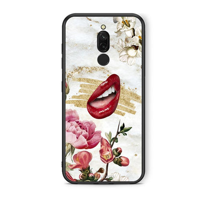 Xiaomi Redmi 8 Red Lips θήκη από τη Smartfits με σχέδιο στο πίσω μέρος και μαύρο περίβλημα | Smartphone case with colorful back and black bezels by Smartfits