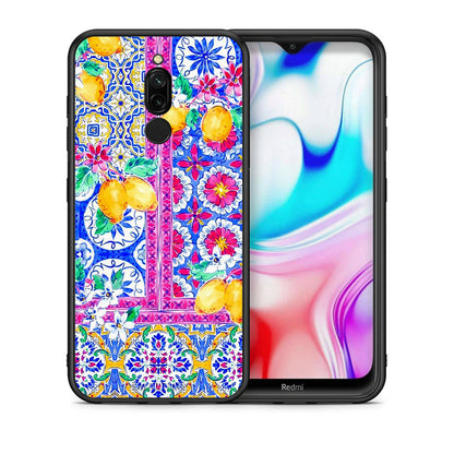 Θήκη Xiaomi Redmi 8 Retro Spring από τη Smartfits με σχέδιο στο πίσω μέρος και μαύρο περίβλημα | Xiaomi Redmi 8 Retro Spring case with colorful back and black bezels