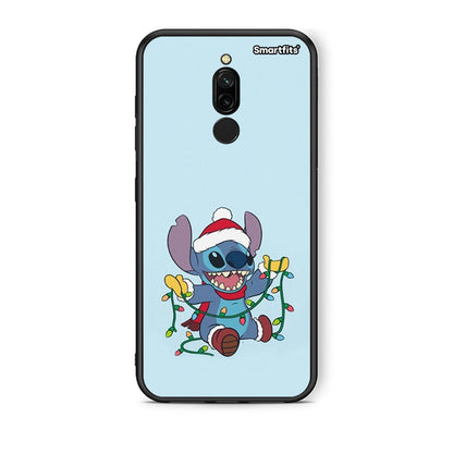 Xiaomi Redmi 8 Santa Stich θήκη από τη Smartfits με σχέδιο στο πίσω μέρος και μαύρο περίβλημα | Smartphone case with colorful back and black bezels by Smartfits