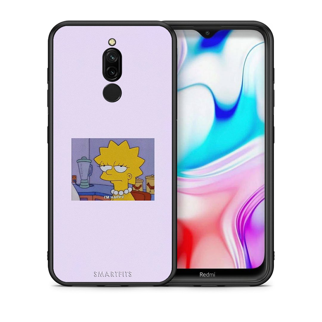Θήκη Xiaomi Redmi 8 So Happy από τη Smartfits με σχέδιο στο πίσω μέρος και μαύρο περίβλημα | Xiaomi Redmi 8 So Happy case with colorful back and black bezels