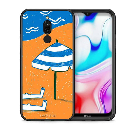 Θήκη Xiaomi Redmi 8 Summering από τη Smartfits με σχέδιο στο πίσω μέρος και μαύρο περίβλημα | Xiaomi Redmi 8 Summering case with colorful back and black bezels