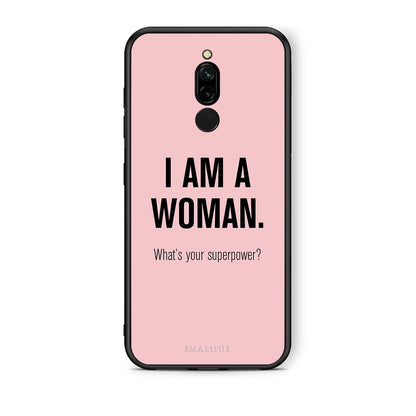 Xiaomi Redmi 8 Superpower Woman θήκη από τη Smartfits με σχέδιο στο πίσω μέρος και μαύρο περίβλημα | Smartphone case with colorful back and black bezels by Smartfits