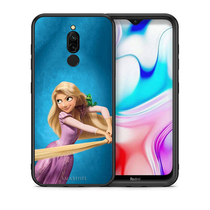 Θήκη Αγίου Βαλεντίνου Xiaomi Redmi 8 Tangled 2 από τη Smartfits με σχέδιο στο πίσω μέρος και μαύρο περίβλημα | Xiaomi Redmi 8 Tangled 2 case with colorful back and black bezels