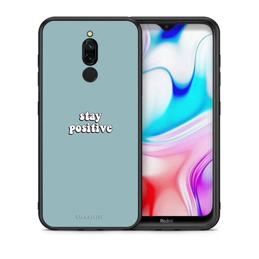 Θήκη Xiaomi Redmi 8 Positive Text από τη Smartfits με σχέδιο στο πίσω μέρος και μαύρο περίβλημα | Xiaomi Redmi 8 Positive Text case with colorful back and black bezels