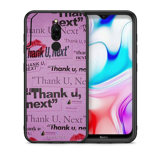 Θήκη Αγίου Βαλεντίνου Xiaomi Redmi 8 Thank You Next από τη Smartfits με σχέδιο στο πίσω μέρος και μαύρο περίβλημα | Xiaomi Redmi 8 Thank You Next case with colorful back and black bezels