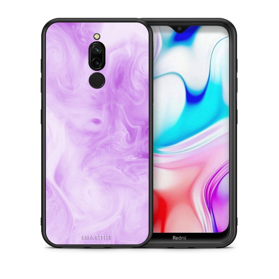 Θήκη Xiaomi Redmi 8 Lavender Watercolor από τη Smartfits με σχέδιο στο πίσω μέρος και μαύρο περίβλημα | Xiaomi Redmi 8 Lavender Watercolor case with colorful back and black bezels