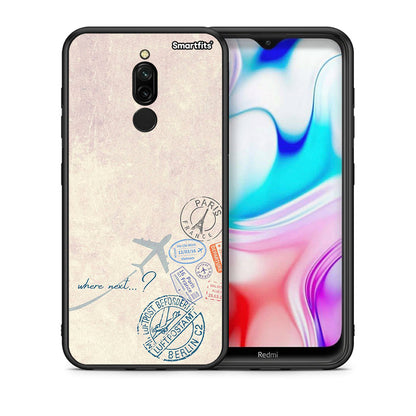 Θήκη Xiaomi Redmi 8 Where Next από τη Smartfits με σχέδιο στο πίσω μέρος και μαύρο περίβλημα | Xiaomi Redmi 8 Where Next case with colorful back and black bezels